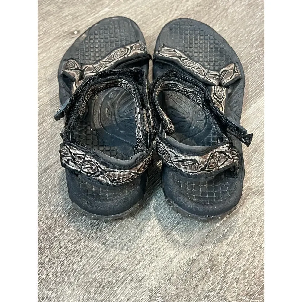 Teva Mens Valkyrie Sandals Black Gray Swirl Web Straps Adjustable 9M